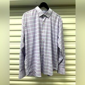 Bugatchi Purple and Blue Plaid Long Sleeve Button Down Shirt